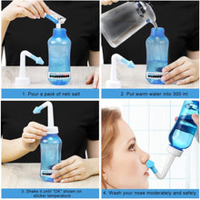 Load image into Gallery viewer, Sinus Rinse Nasal Wash Bottle BPA Free(300ml with 10 Wash Salt Packets)