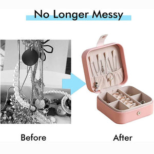 Small Travel Leather Jewelry Storage Box