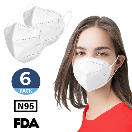 N95 Respirator Mask Reusable, (FDA Registered) Face Mask for at least 95% filtration efficiency against non-oil-based particles and aerosols (6-Pack) - Canopus 