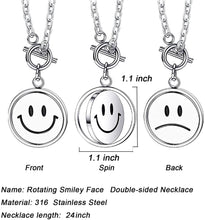 Load image into Gallery viewer, Stainless Steel Round Flip Smile Pendant