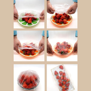 100Pcs Food Grade Plastic Bag Fresh-Keeping Cover