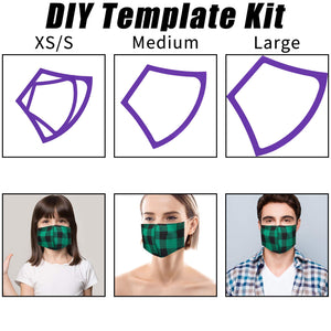 4 Sizes, Face Covering DIY Sewing Template Kit