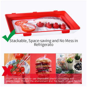 Food Preservation Tray Vacuum Seal, Stackable and Reusable, BPA Free