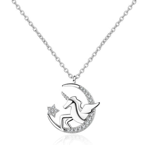 Star And Moon Unicorn Necklace