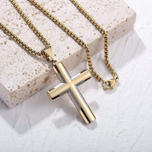 Load image into Gallery viewer, Men&#39;s Simple Stainless Steel Double Color Cross Necklace