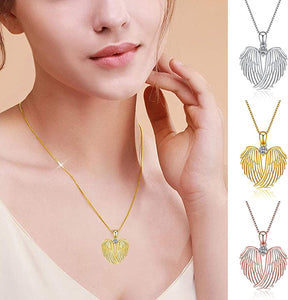 Women Love Heart Shaped Wings Necklace