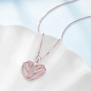 Women Love Heart Shaped Wings Necklace