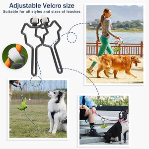 Hands Free Dog Poop Bag Holder Fit Any Leash(2Pcs)