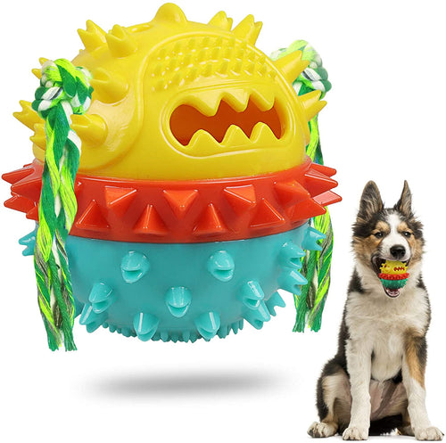 Chew Squeaky Toothbrush Toy Float Ball for Small/Medium/Large Dogs