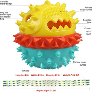 Chew Squeaky Toothbrush Toy Float Ball for Small/Medium/Large Dogs