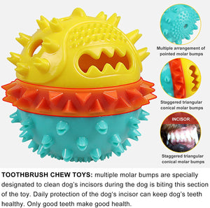 Chew Squeaky Toothbrush Toy Float Ball for Small/Medium/Large Dogs