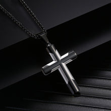 Load image into Gallery viewer, Men&#39;s Simple Stainless Steel Double Color Cross Necklace