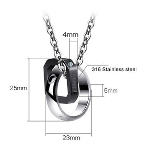 Men's Simple Double Ring Necklace