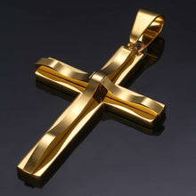 Load image into Gallery viewer, Gold Silver Plated Tarnish Resistant 3D Christian Cross