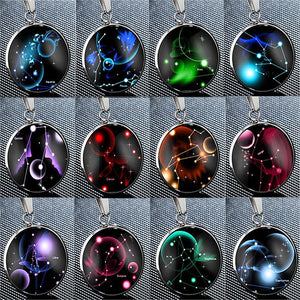 12 Constellation Moon Necklace For Men Women Boy Girl