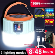 Load image into Gallery viewer, Solar Power LED Camping Light With USB Charge