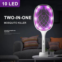 Load image into Gallery viewer, 2-in-1 USB Rechargeable 10 LED Mosquito killer lamp + Mosquito swatter