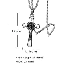 Load image into Gallery viewer, Men&#39;s Stainless Steel Jesus Cross Pendant Necklace