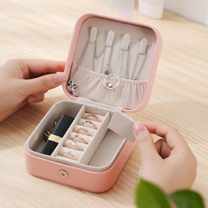 Small Travel Leather Jewelry Storage Box