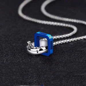 Men's Simple Double Ring Necklace