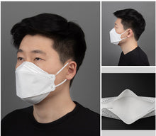 Load image into Gallery viewer, 10-50Pcs KF94 Comfortable Fish Type Mask(White&amp;Black)