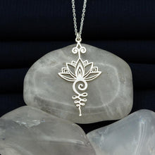 Load image into Gallery viewer, Stainless Steel Unalome Lotus Necklace