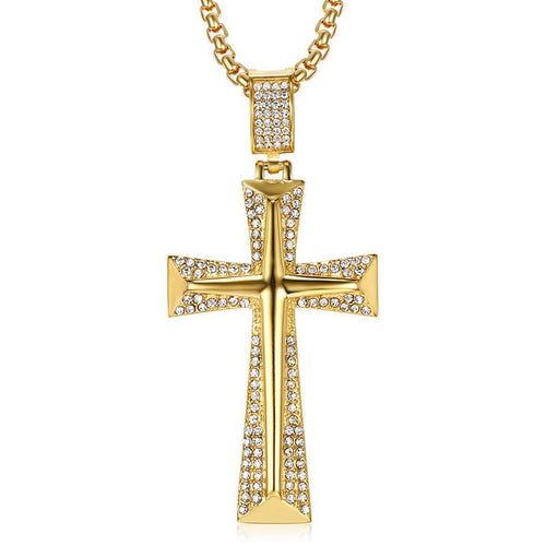 Titanium Steel Gold-Plated Cross Necklace