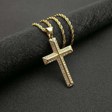 Load image into Gallery viewer, Gold-Plated And Diamond Cross Necklace