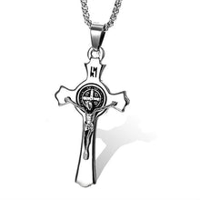 Load image into Gallery viewer, Men&#39;s Stainless Steel Jesus Cross Pendant Necklace