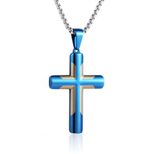 Load image into Gallery viewer, Men&#39;s Simple Stainless Steel Double Color Cross Necklace