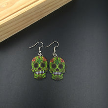 Load image into Gallery viewer, Halloween Acrylic Skull Pendant Earrings