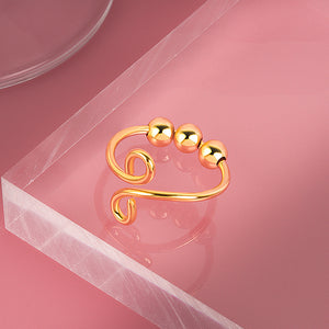 New Adjustable Free Rotating Bead Anti-stress Anxiety Rings