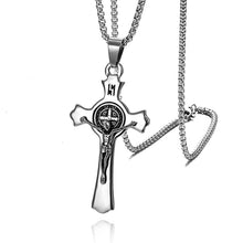 Load image into Gallery viewer, Men&#39;s Stainless Steel Jesus Cross Pendant Necklace