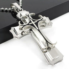 Load image into Gallery viewer, Men&#39;s Stainless Steel Cross Pendant Necklace Jewelry