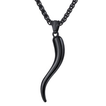 Load image into Gallery viewer, Stainless Steel Cornicello Italian Horn Amulet Pendant Necklace