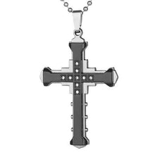 Load image into Gallery viewer, Men&#39;S Crystal Cross Pendant Necklace