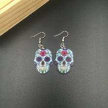 Load image into Gallery viewer, Halloween Acrylic Skull Pendant Earrings