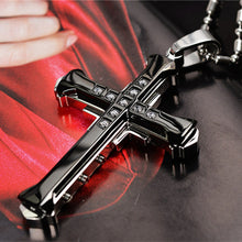 Load image into Gallery viewer, Men&#39;S Crystal Cross Pendant Necklace