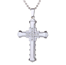 Load image into Gallery viewer, Men&#39;S Crystal Cross Pendant Necklace