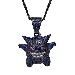 【Free Shipping】Hip Hop Bling Iced-Out Gengar Pendant Necklace