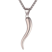 Load image into Gallery viewer, Stainless Steel Cornicello Italian Horn Amulet Pendant Necklace