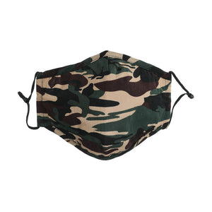 Camouflage Color Reusable Cotton insertable PM2.5 Filter Mask