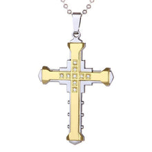 Load image into Gallery viewer, Men&#39;S Crystal Cross Pendant Necklace