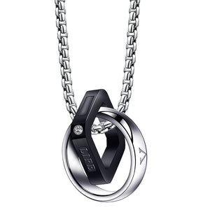 Men's Simple Double Ring Necklace