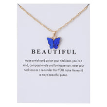 Load image into Gallery viewer, Women&#39;s Acrylic Color Butterfly Pendant Necklace