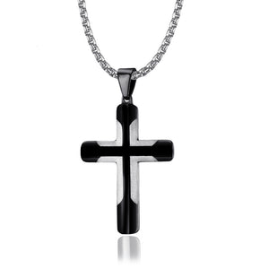 Men's Simple Curved Cross Necklace