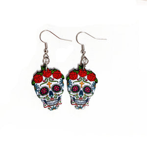 Halloween Acrylic Skull Pendant Earrings