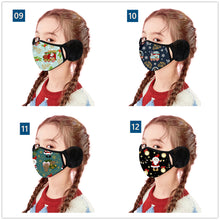 Load image into Gallery viewer, Children&#39;s Winter Warm Ears Christmas Print Masks