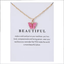 Load image into Gallery viewer, Women&#39;s Acrylic Color Butterfly Pendant Necklace