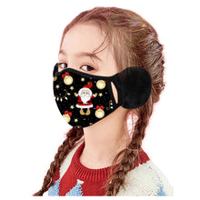 Load image into Gallery viewer, Children&#39;s Winter Warm Ears Christmas Print Masks